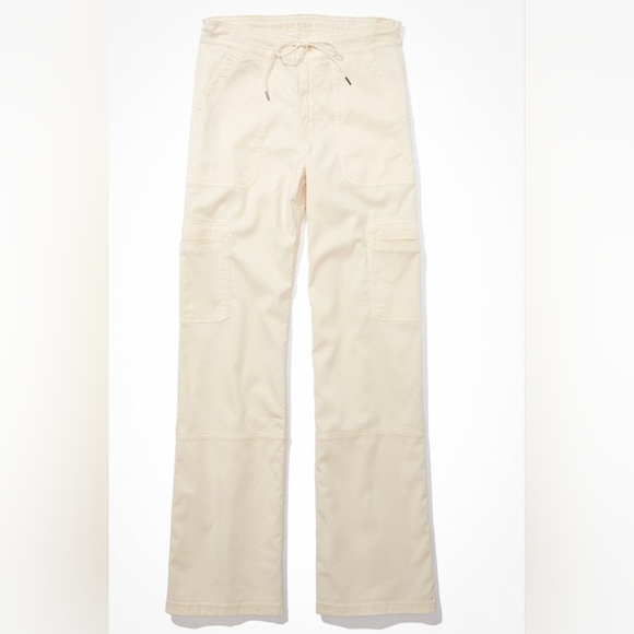 American Eagle Dreamy Drape Stretch Super High-Waisted Baggy Wide-Leg Cargo Pant - Picture 2 of 2